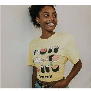 Sushi Fam big roll yellow Tee/ Greek gifts apparel/ Greek sorority t shirt 2XL